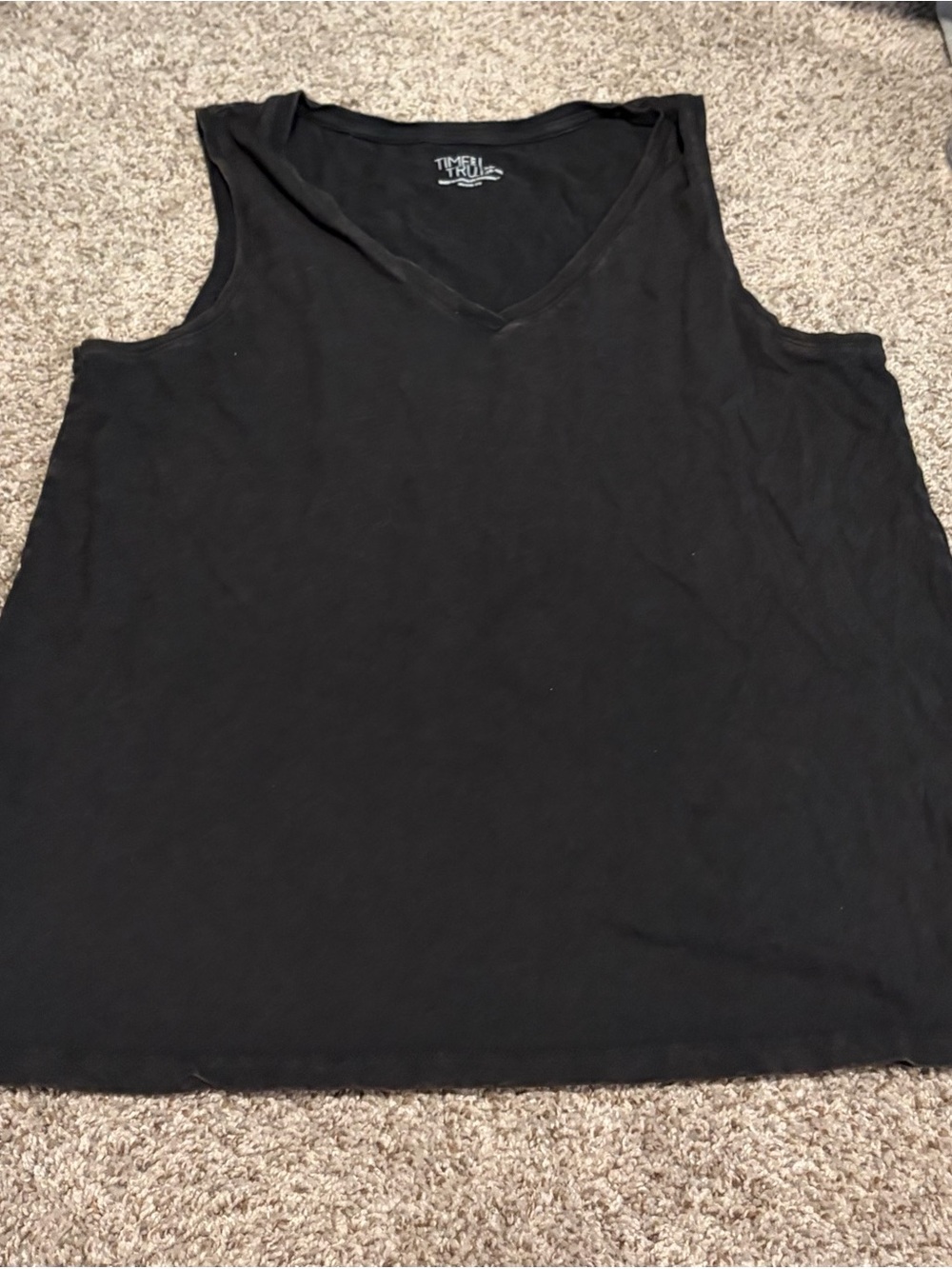 Time and Tru Black V-Neck Tank